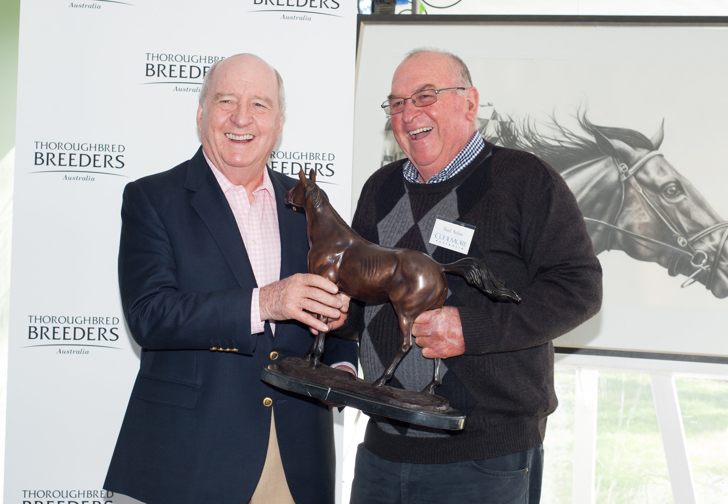 Alan Jones accepts the award for Champion Australian Sire at the TBA National Breeding Awards.