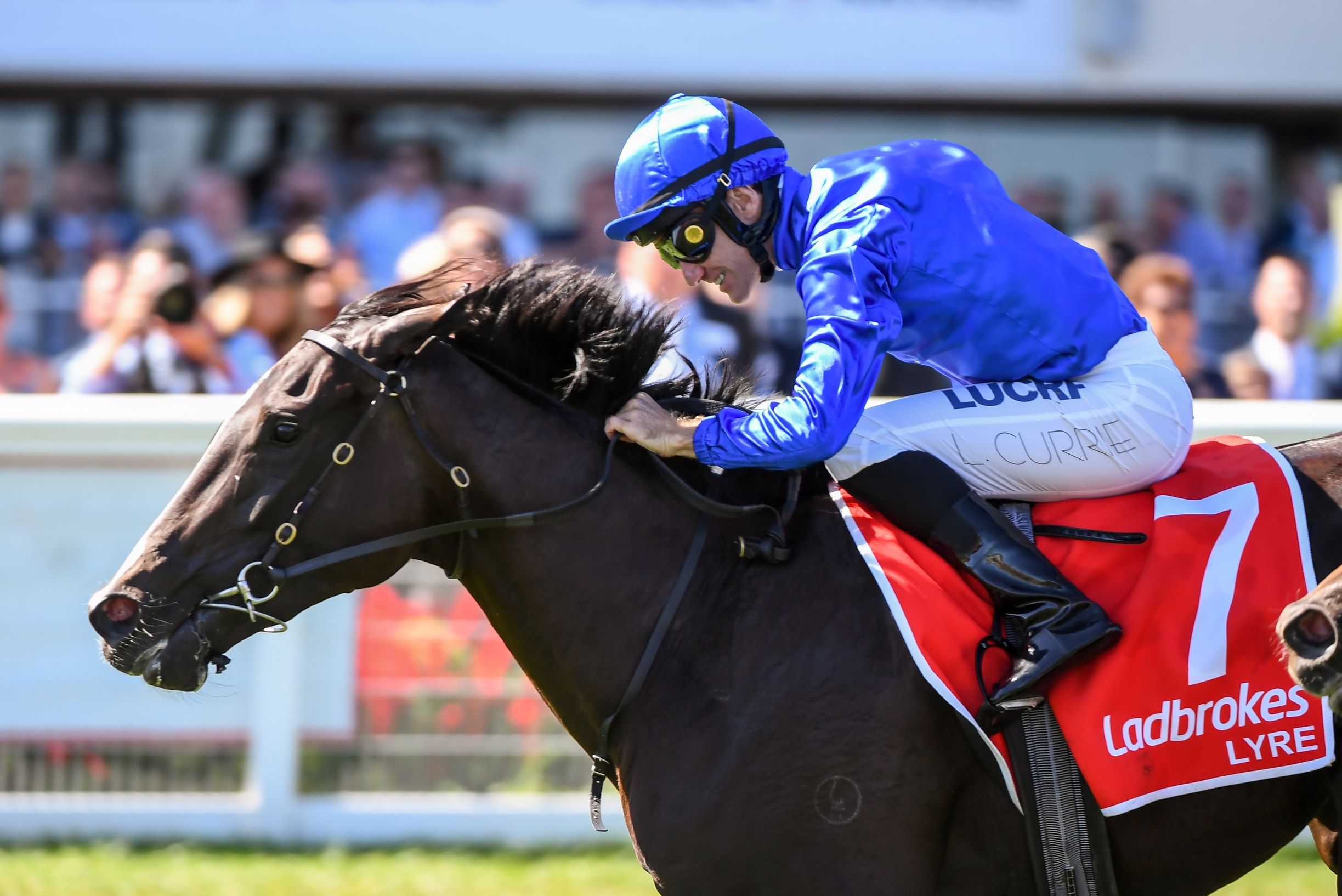 Lyre out in front to capture the Group One Blue Diamond Stakes